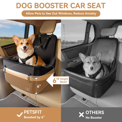 PETSFIT Dog Booster Car Seat for Small/Medium Dogs Up to Patented Seat