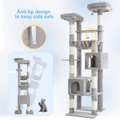 Hey-brother Tall Cat Tree Tower, Heavy Duty Scratching Posts Balls