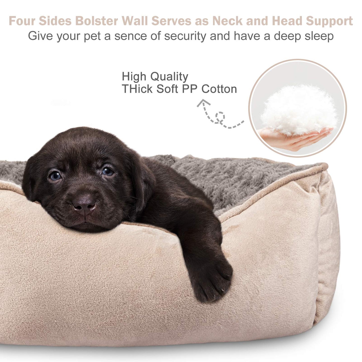 JOEJOY Rectangle Dog Bed for Large Medium Small Dogs Machine Bed