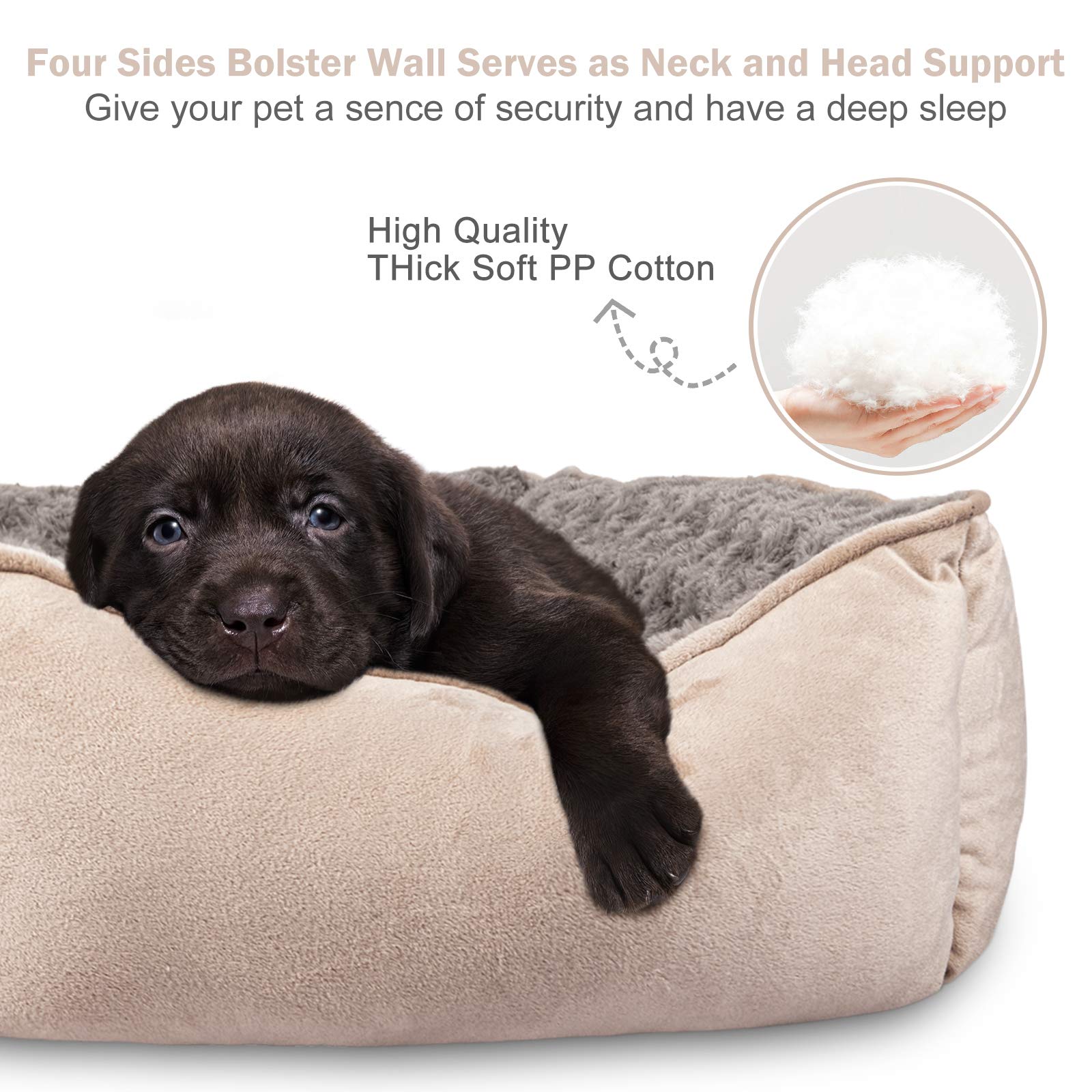 JOEJOY Rectangle Dog Bed for Large Medium Small Dogs Machine Bed