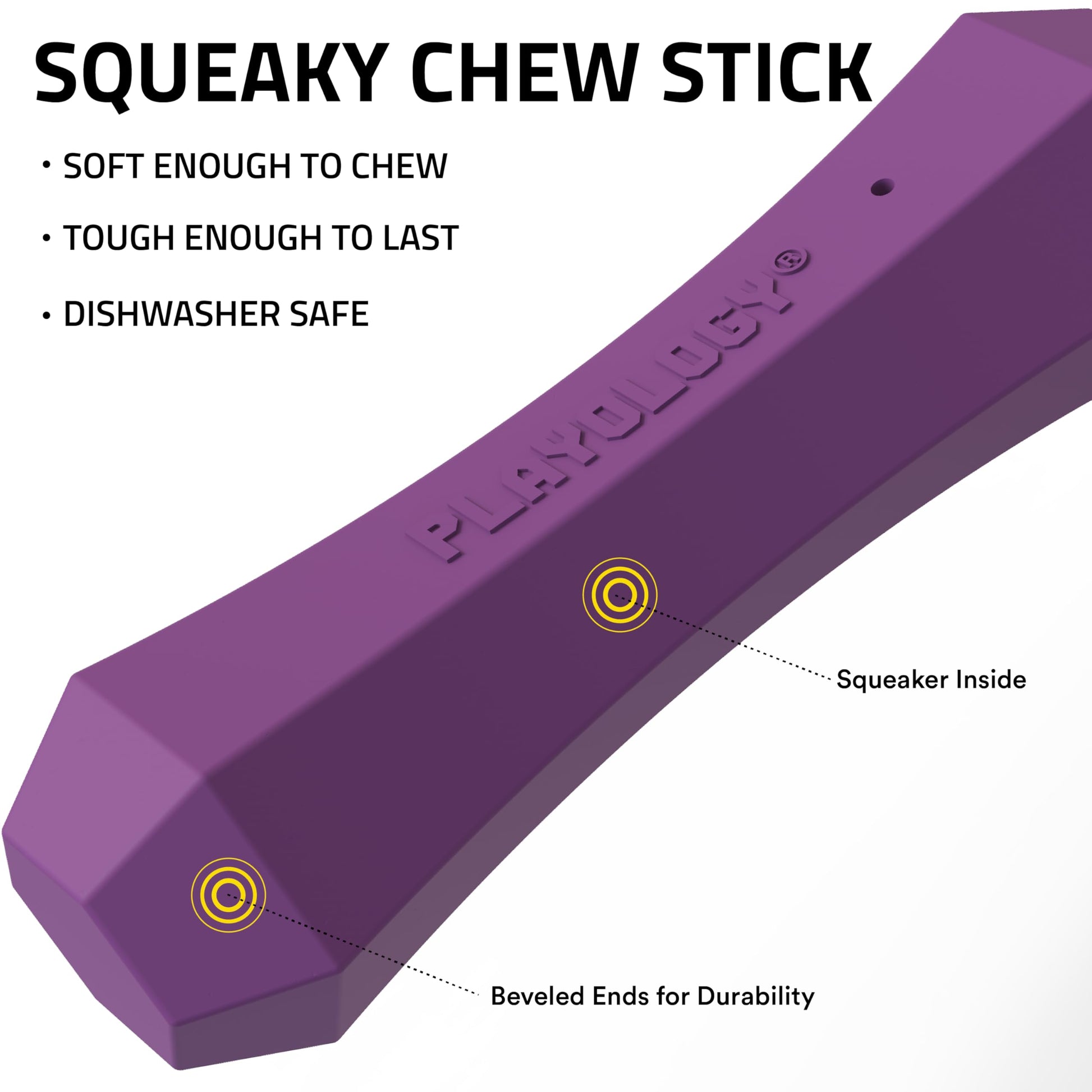 Playology Dog Toys, Squeaky Chew Stick for Dogs, Value 2-Pack, Chew