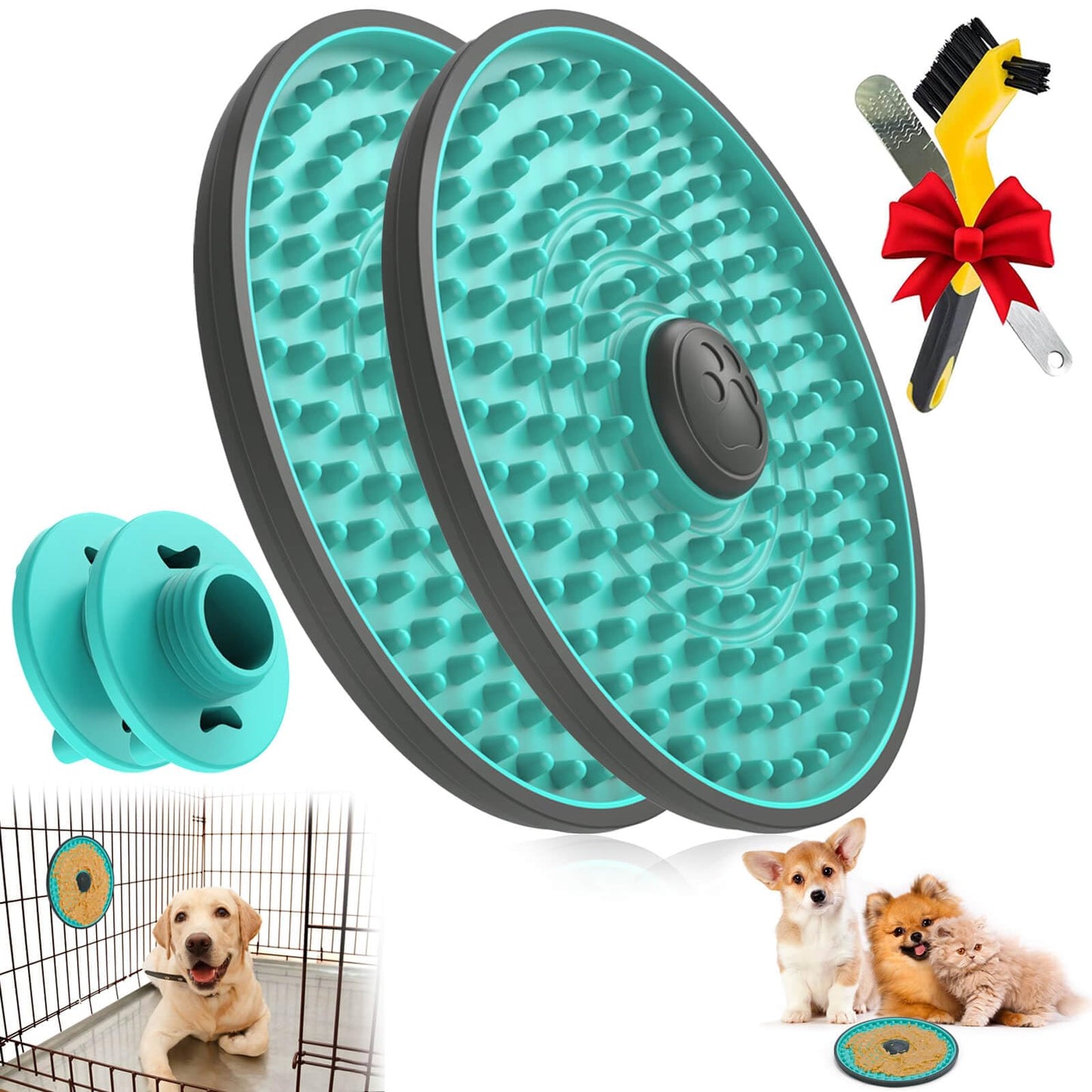 Lick Mat for Dogs, Dog Crate Lick Pads Slow Feeder, Lick Pad Crate Mat