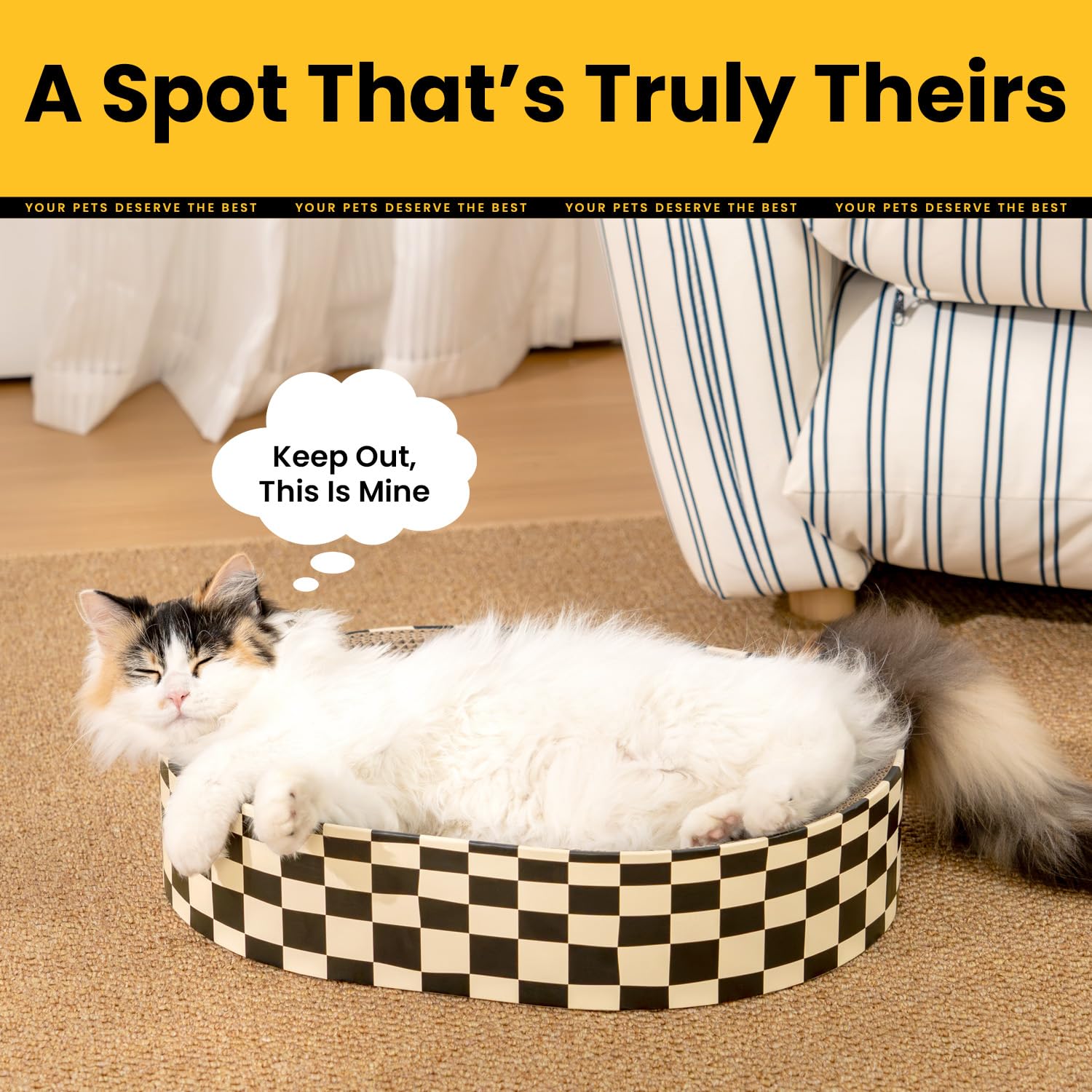 Conlun Cat Scratcher Bed, 1 Oval Cat Scratching Board