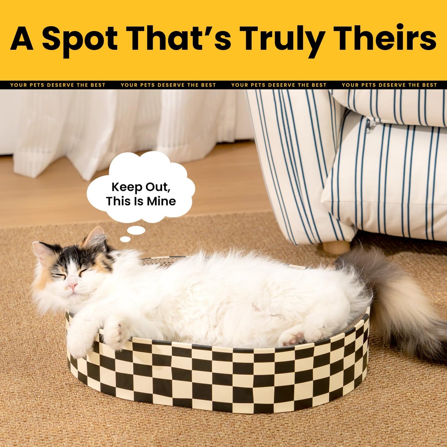 Conlun 2 Pack Oval Cat Scratcher Bowl, Curved Cardboard Scratching Pad