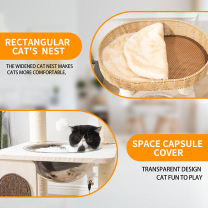 Modern Cat Tree for Indoor Cats with Sisal Rope Scratching Posts Toy