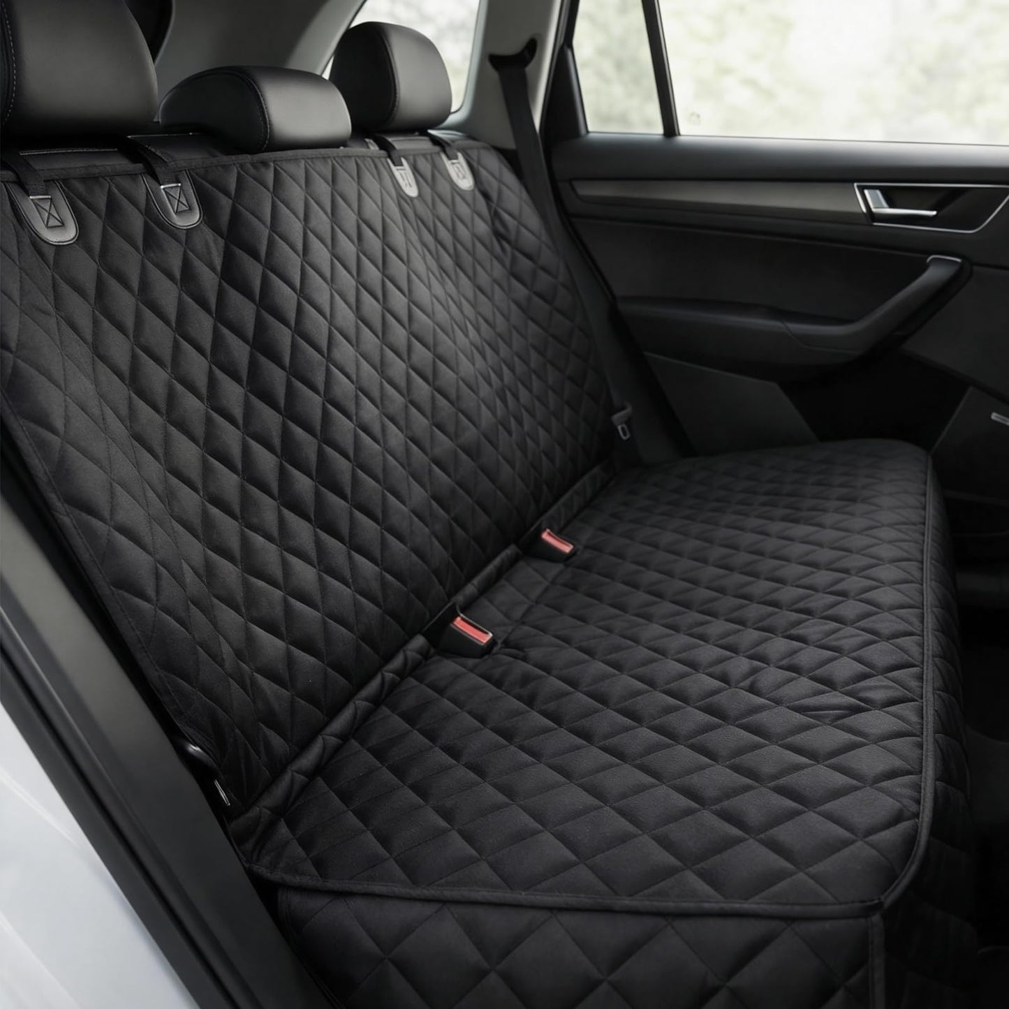 fidozen Waterproof Dog Car Seat Cover with Belt for Back Seat Seat