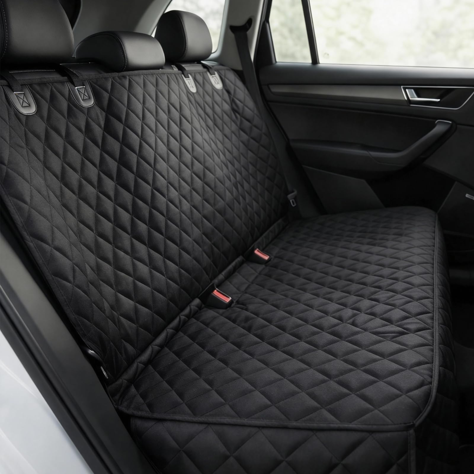 fidozen Waterproof Dog Car Seat Cover with Belt for Back Seat Seat