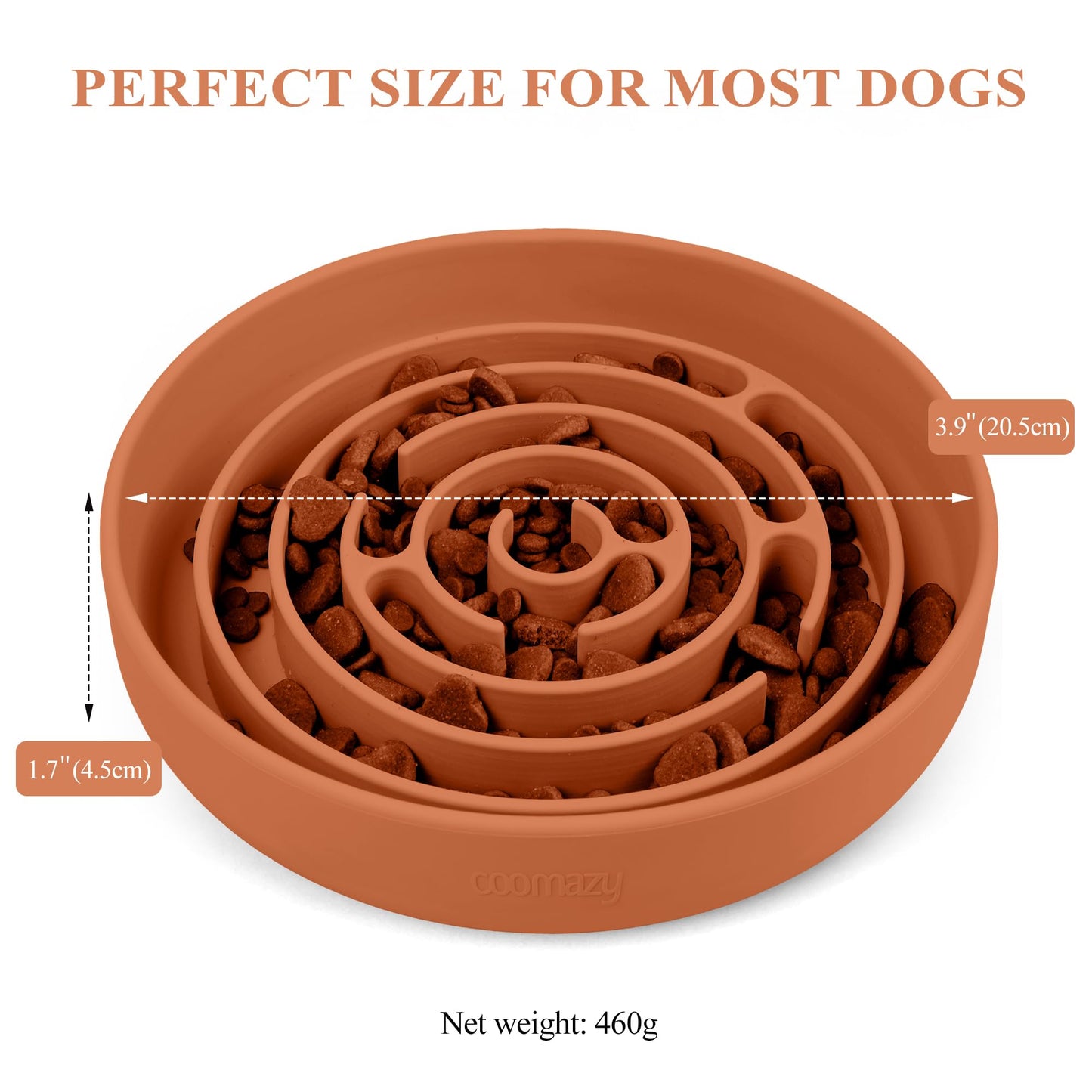 Coomazy Slow Feeder Dog Bowls, Silicone Dog Bowl with Suction Bowl