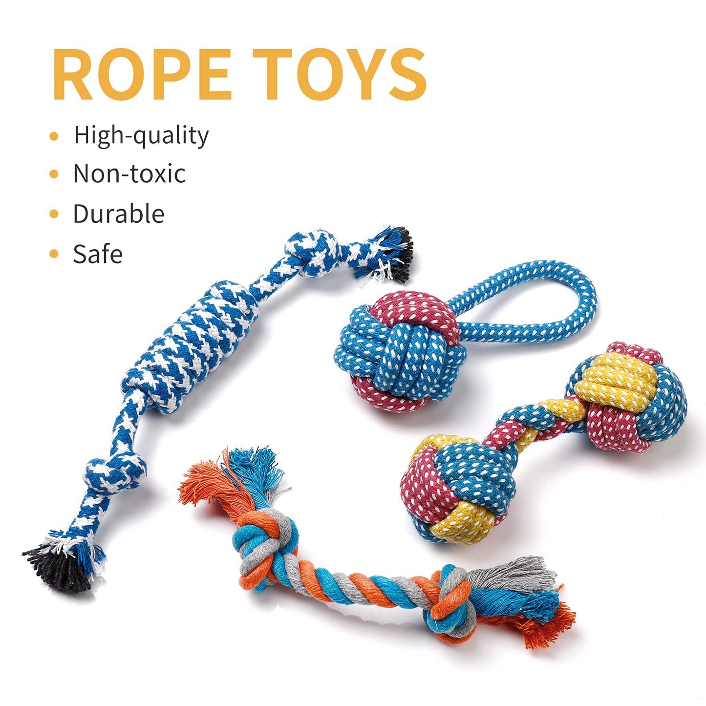Toozey 7 Pack Small Dog Toys, Puppy Teething Toys, Durable Ropes Chew