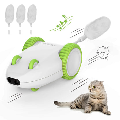 PETGEEK Automatic Cat Mouse Toys Interactive Cat Toys for Indoor Wand