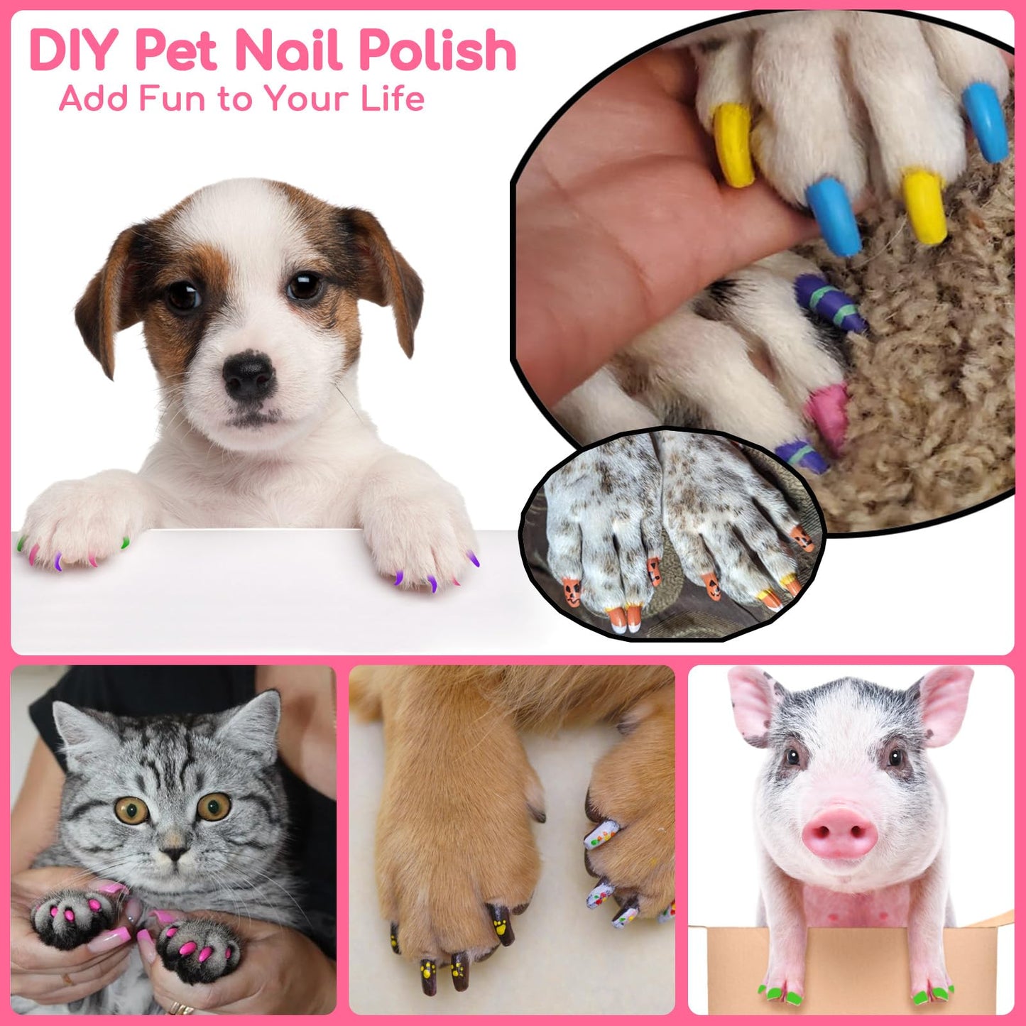 OLINGYOU Dog Nail Polish， Dog Nail Polish Pens Quick Dry-20 Colors Set