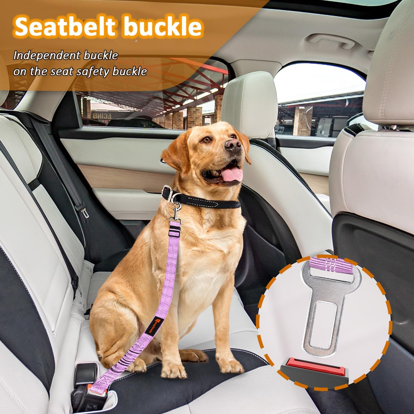 Removable Dog Seat Belt Harness for Car, 1 Pet Dog Car Seatbelt Seat