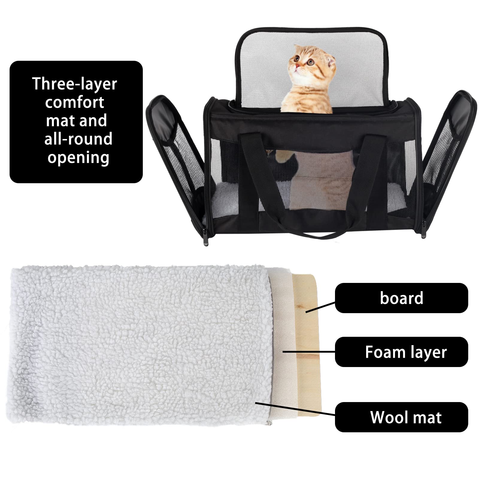 Cat Carrying Case Pet Carrier Airline Approved, Protable Carrier