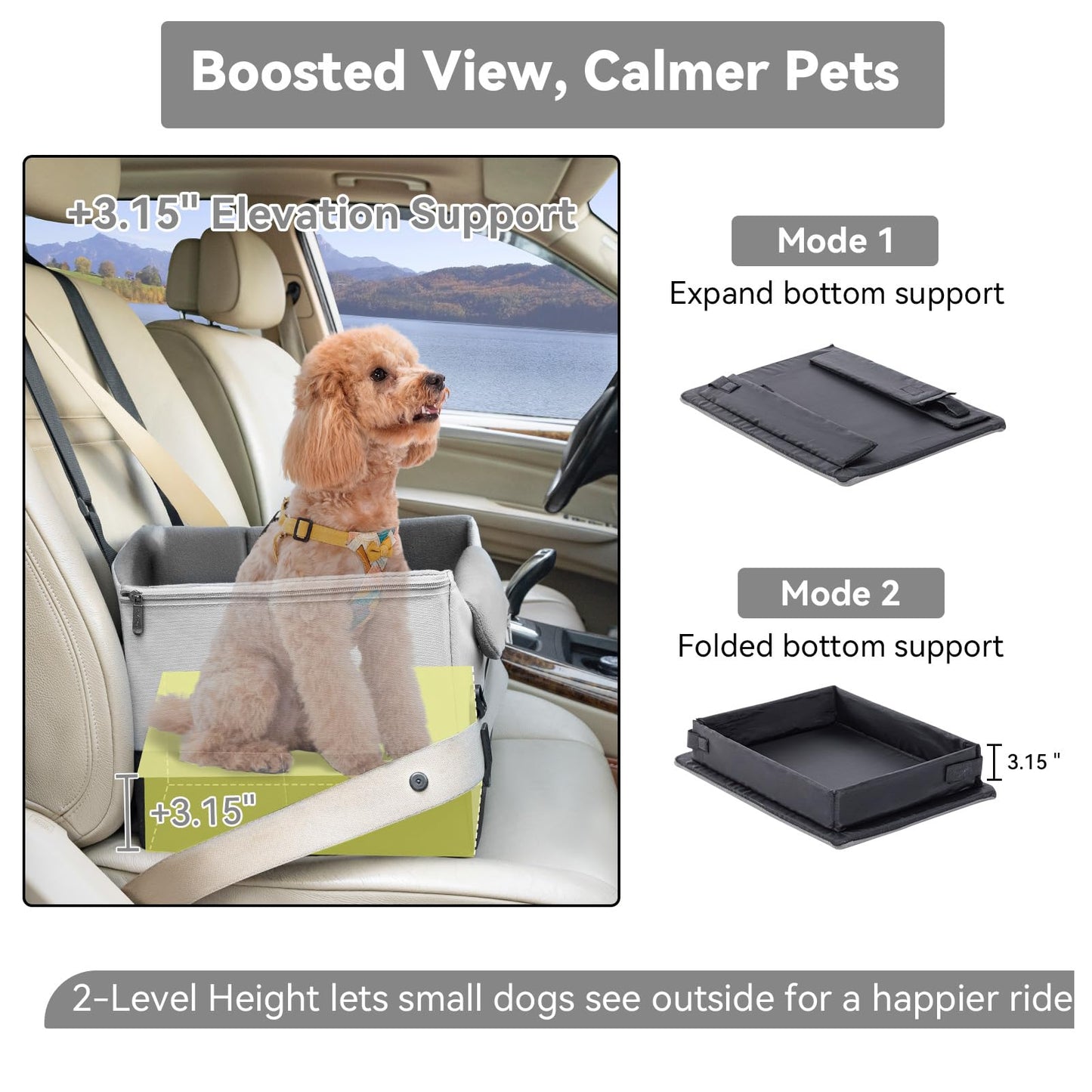 A 4 Pet Dog Car Seats for Small Dogs Under Safety Travel Booster Seat