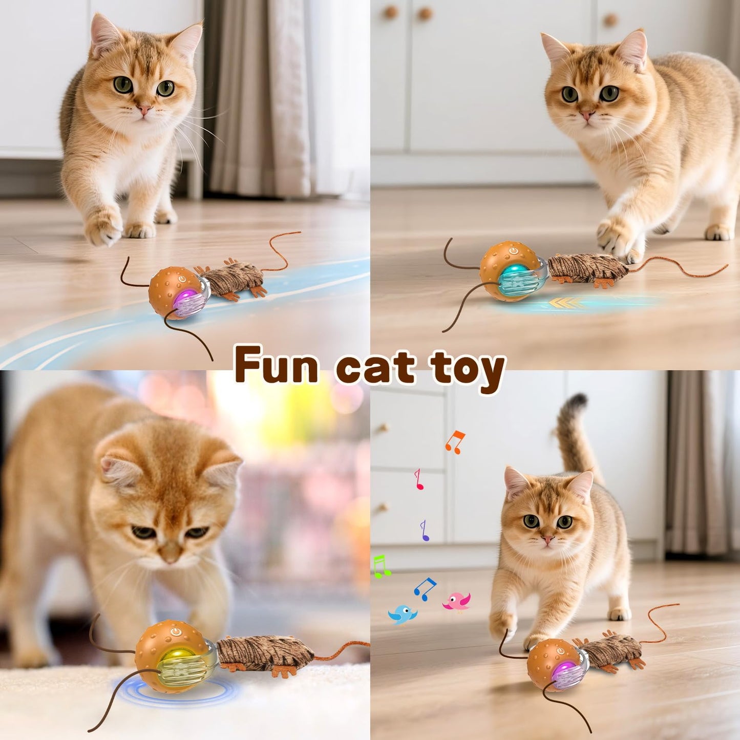 Mdupw Interactive Cat Toy Ball Automatic Interactive Cat Toy Ball