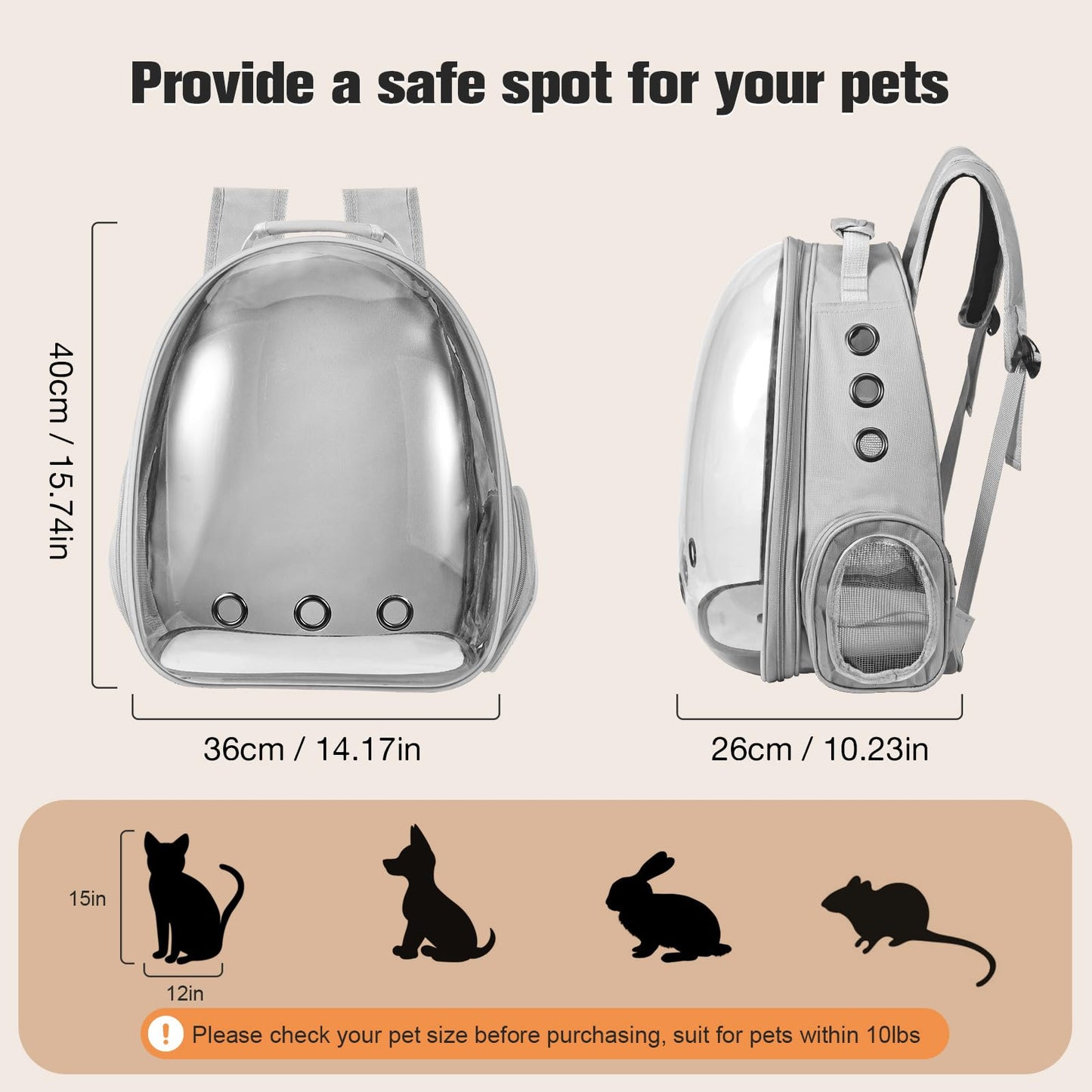 Cat Carrier Backpack, Pet Carrier Backpack Front Pack Bag