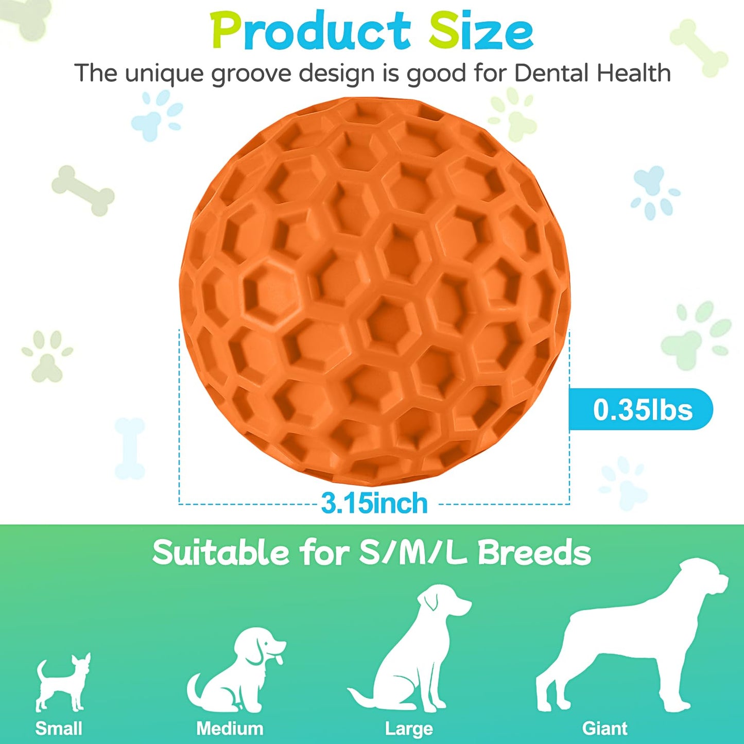 havit Indestructible Squeaky Dog Balls for Aggressive Chewers Chew