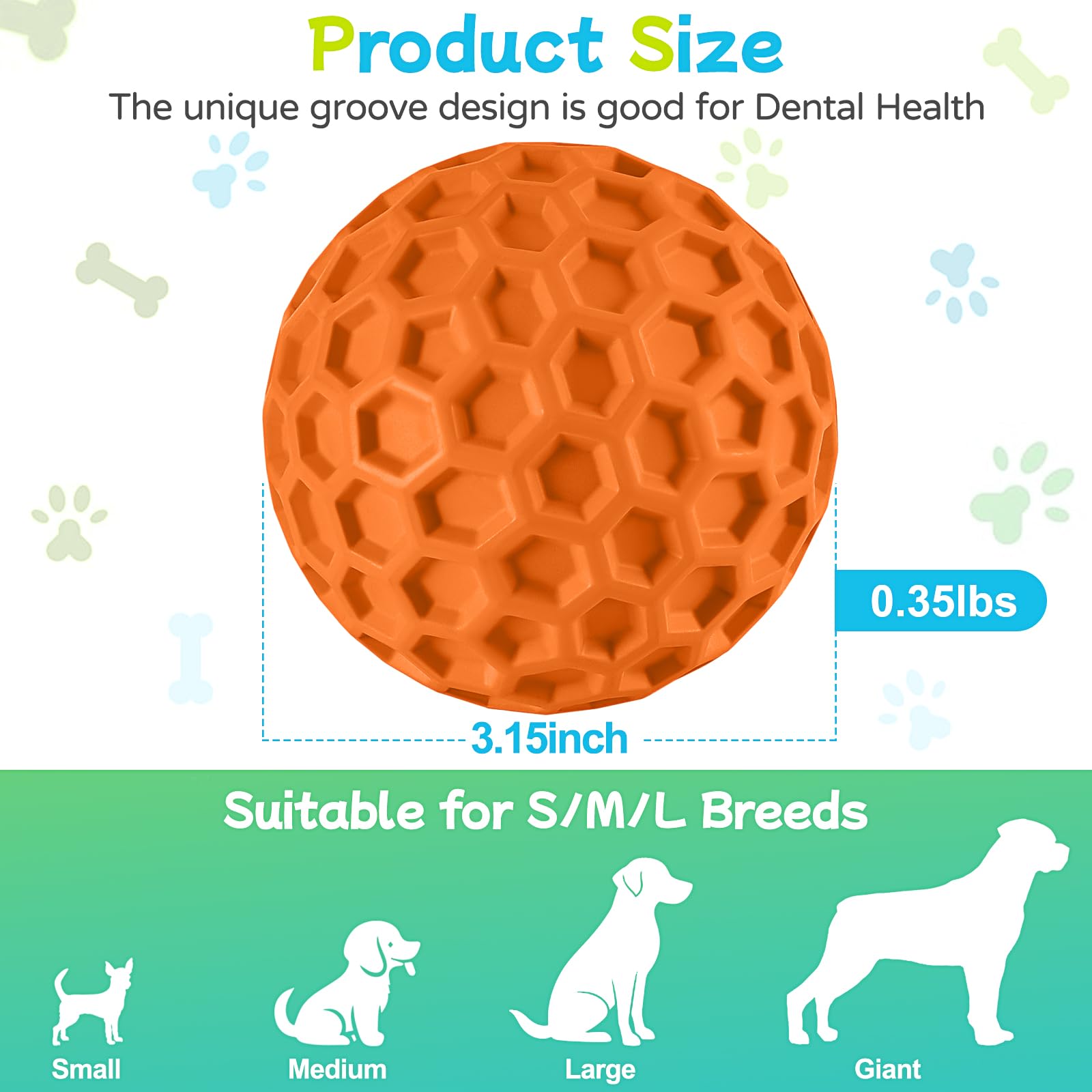 havit Indestructible Squeaky Dog Balls for Aggressive Chewers Chew