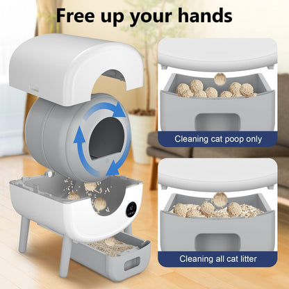 Cumrige Self Cleaning Litter Box, Large Capacity Automatic Cat Litter
