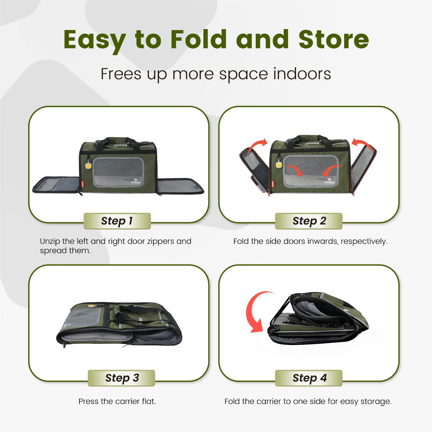 Pawaii Pet Carrier, TSA Airline Approved Cat Carrier, Soft Carrier