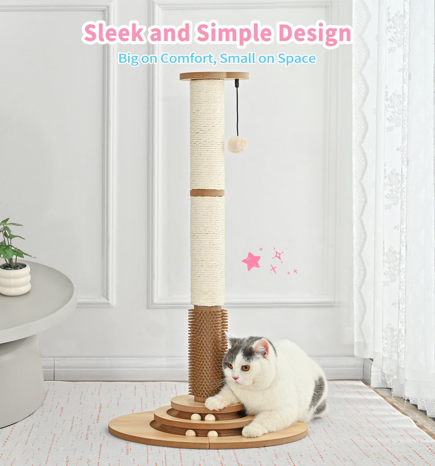 Made4Pets Cat Scratching Post Sisal Cat Scratcher Kitten Toys Tower