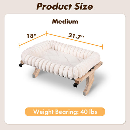 Zoratoo Cloud-Cuddle Cat Perch for Window Sill with Bolster, Bed