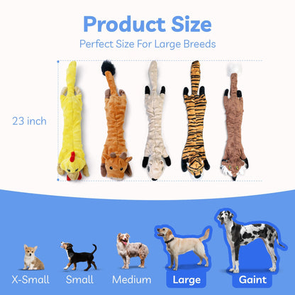 SHARLOVY Dog Squeaky Toys 5 Pack, Bubble Plush Puppy Teething Plush