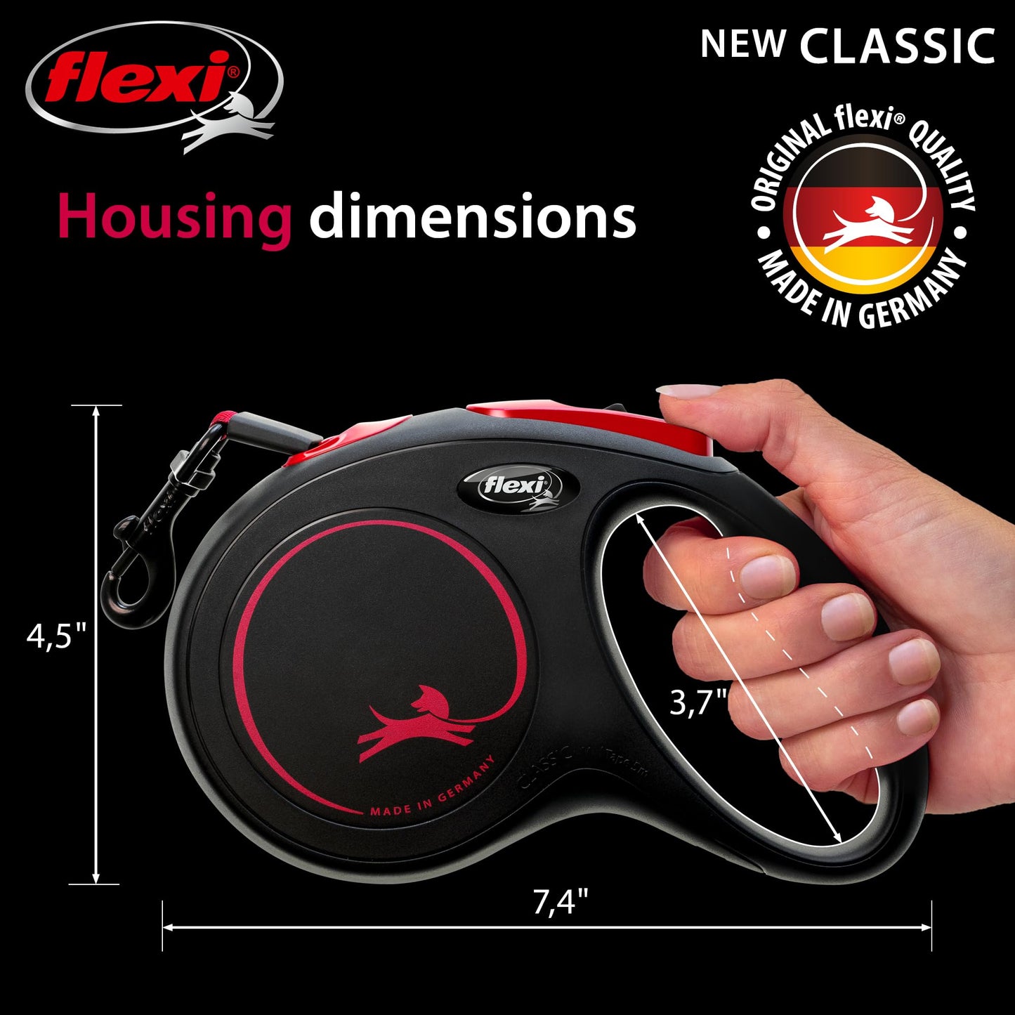 FLEXI New Classic Tape Retractable Dog Leash for Medium Dogs Leash
