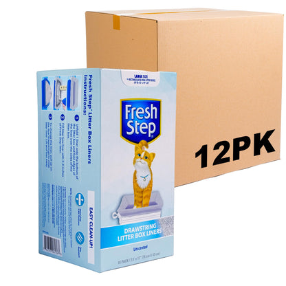Fresh Step Drawstring Cat Litter Box Liners, Unscented Heavy Duty Box