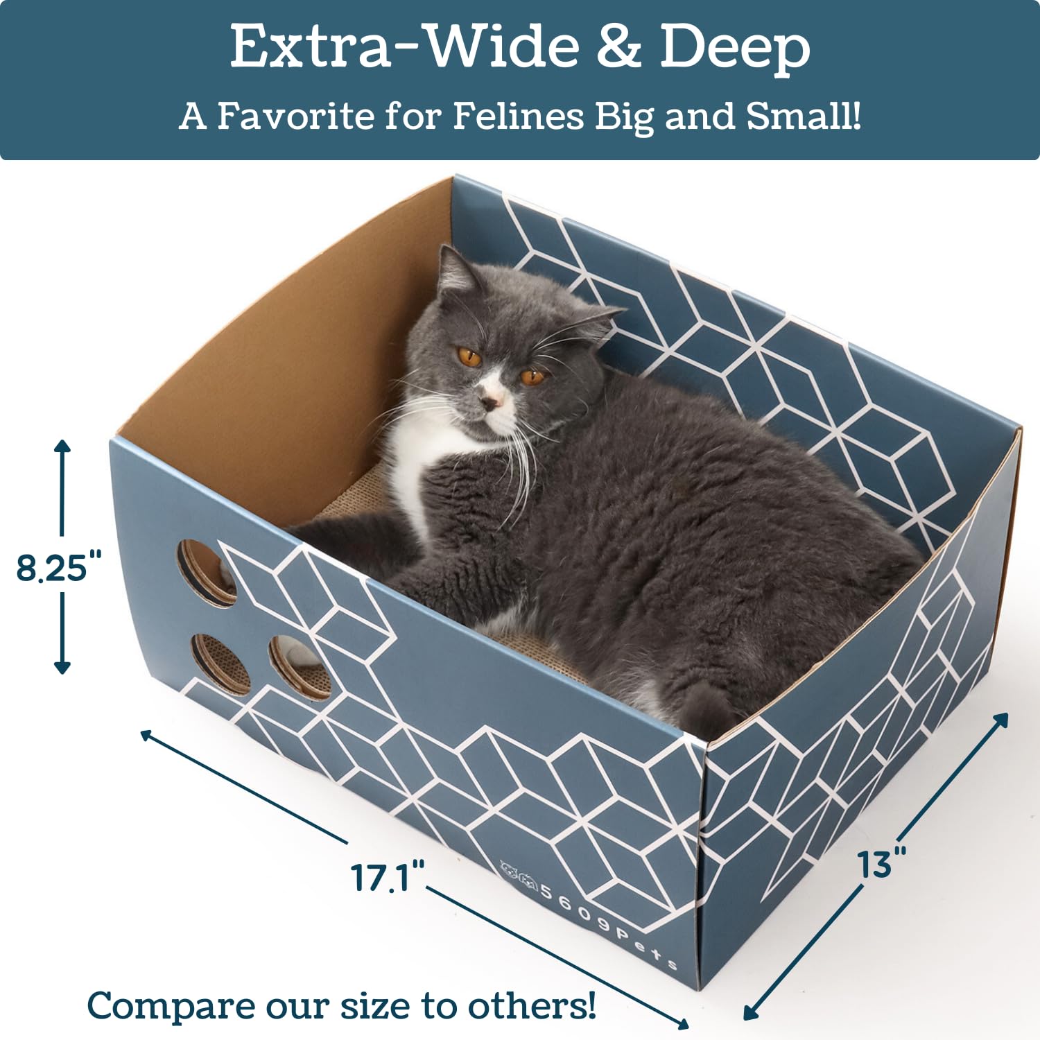 5609PETS Cat Scratching Box, Extra Large Refillable Double-Sided Pad