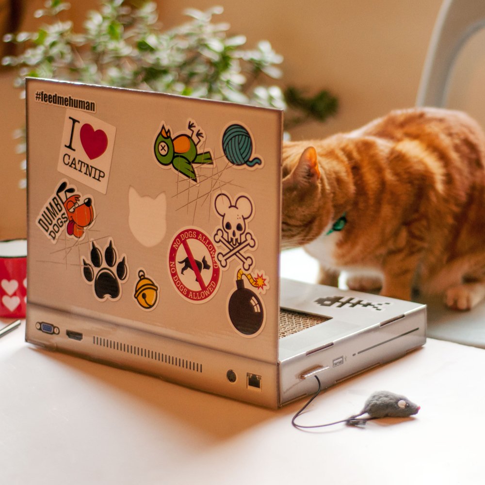 Suck UK Cat Laptop- Cat Scratching Board Cardboard Scratchers- Mat