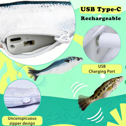 Satauko Realistic Floppy Fish Cat Toys, 3 Pack Mini-Sized, Moving Toys