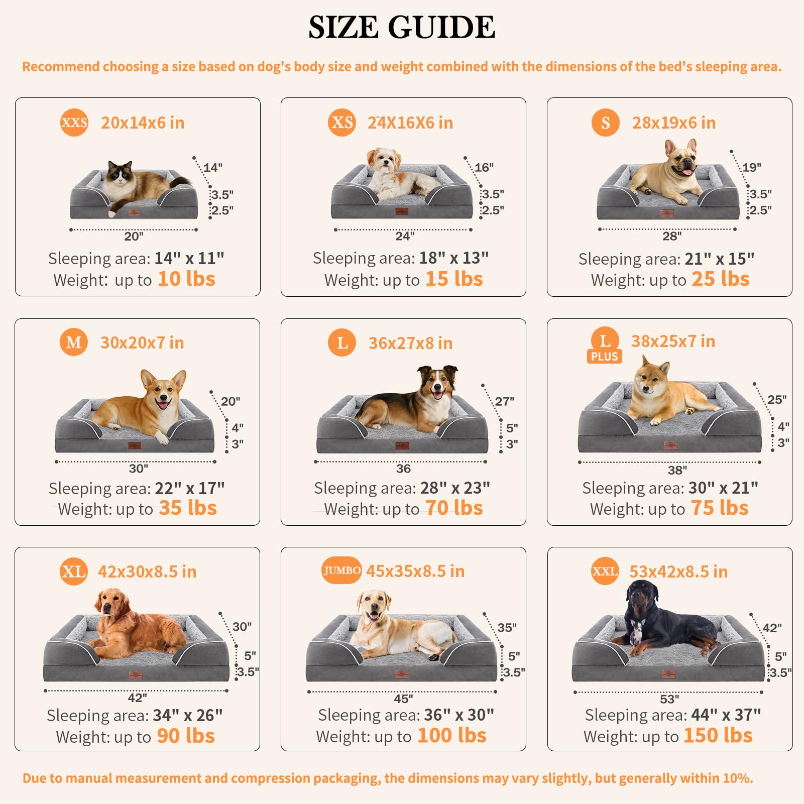 Comfort Expression Orthopedic Dog Bed for Extra Large Dogs Bed
