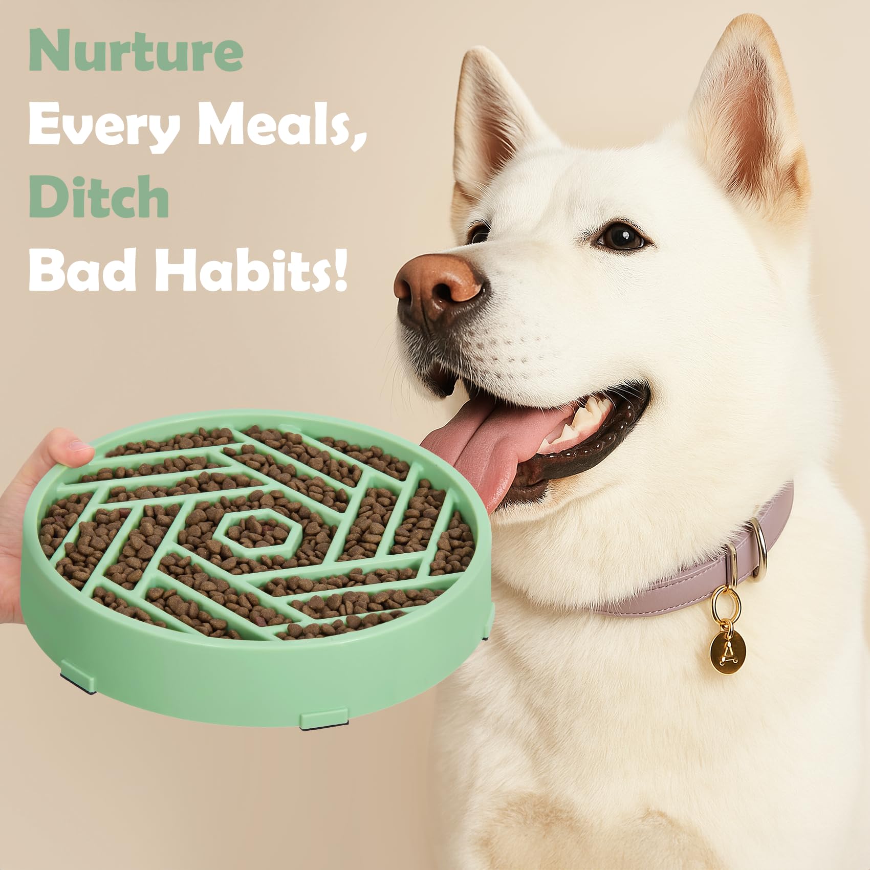 TOBYTO Slow Feeder Dog Bowls Large Medium Breed,Anti-Choking Puzzle