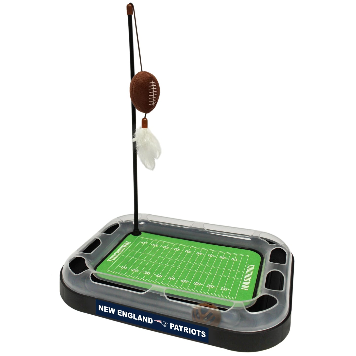 Pets First CAT BALL BELL TOY New England Patriots Football Catnip