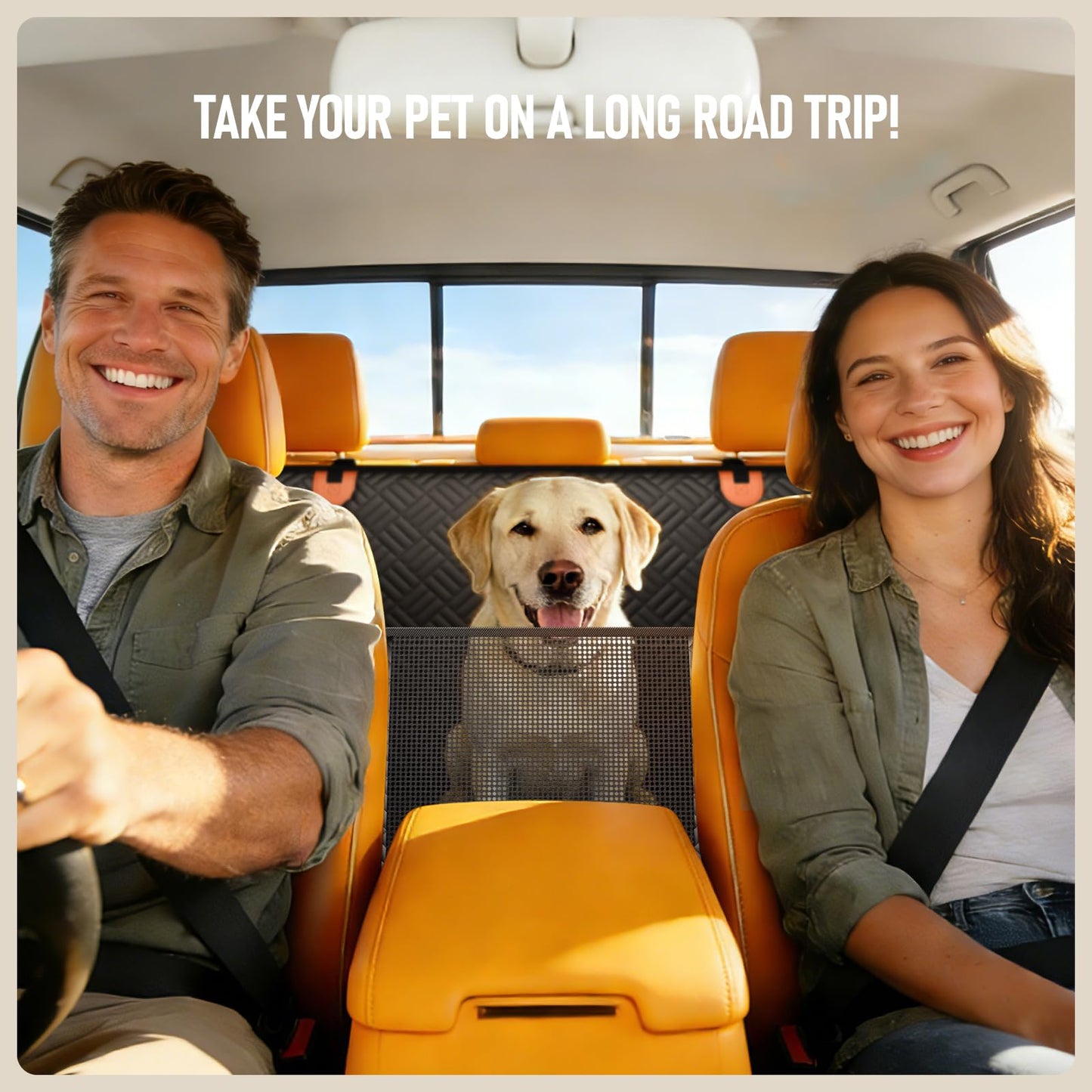PROZAR Dog Car Seat Cover for Back Seat, Hard Bottom Back Seat