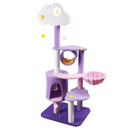 Lucky Monet Cat Tree for Indoor Cats, Multi-Level Cat Tower Ball
