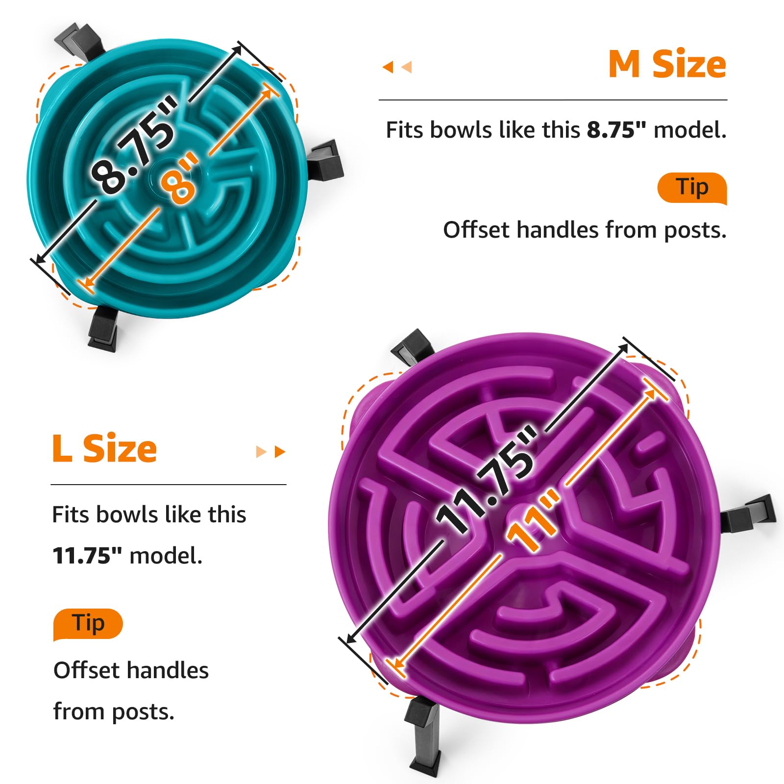 LOOBANI Elevated Dog Bowl Stand: Adjustable Width Anti-Slip Bowl