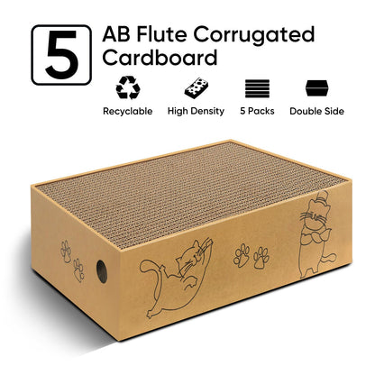 AGYM Cat Scratcher, 5 Packs in 1 Cardboard Box Cat Scratching Pad