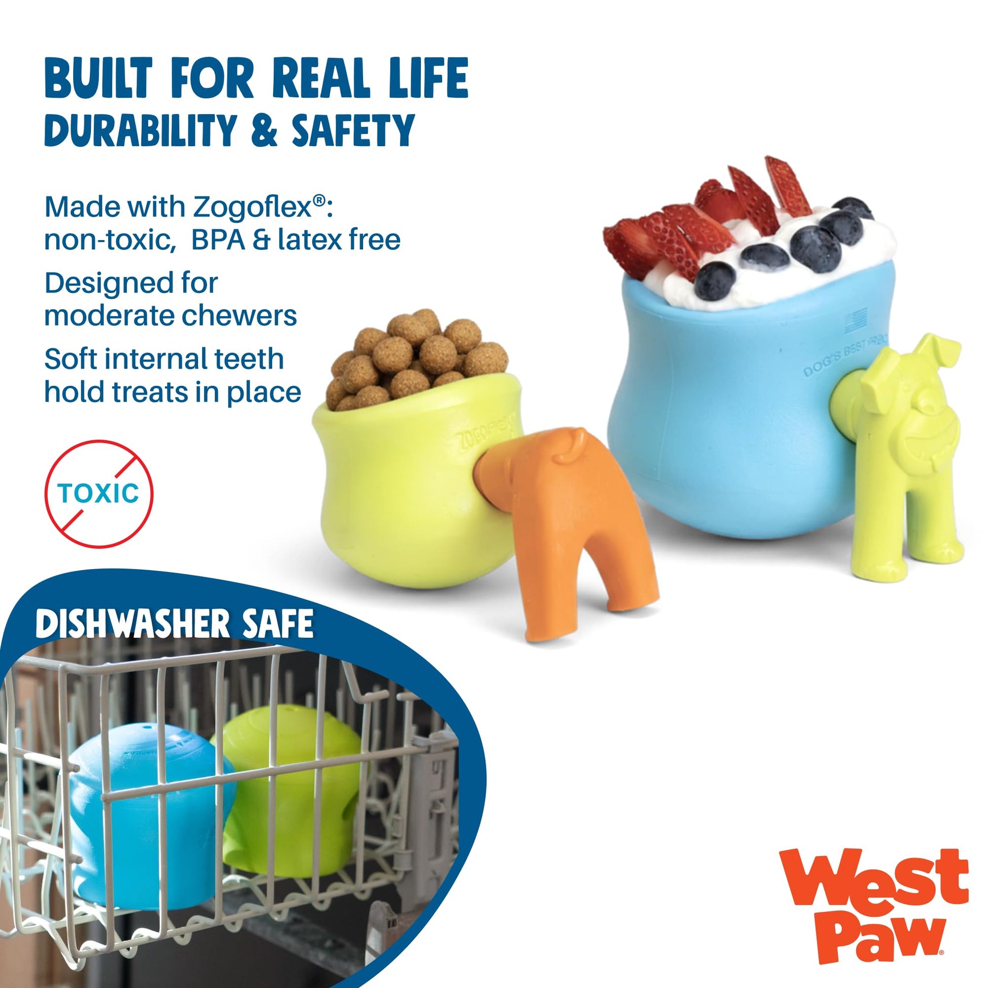 WEST PAW Zogoflex Toppl Interactive Treat Dispensing Puzzle Dog Toy