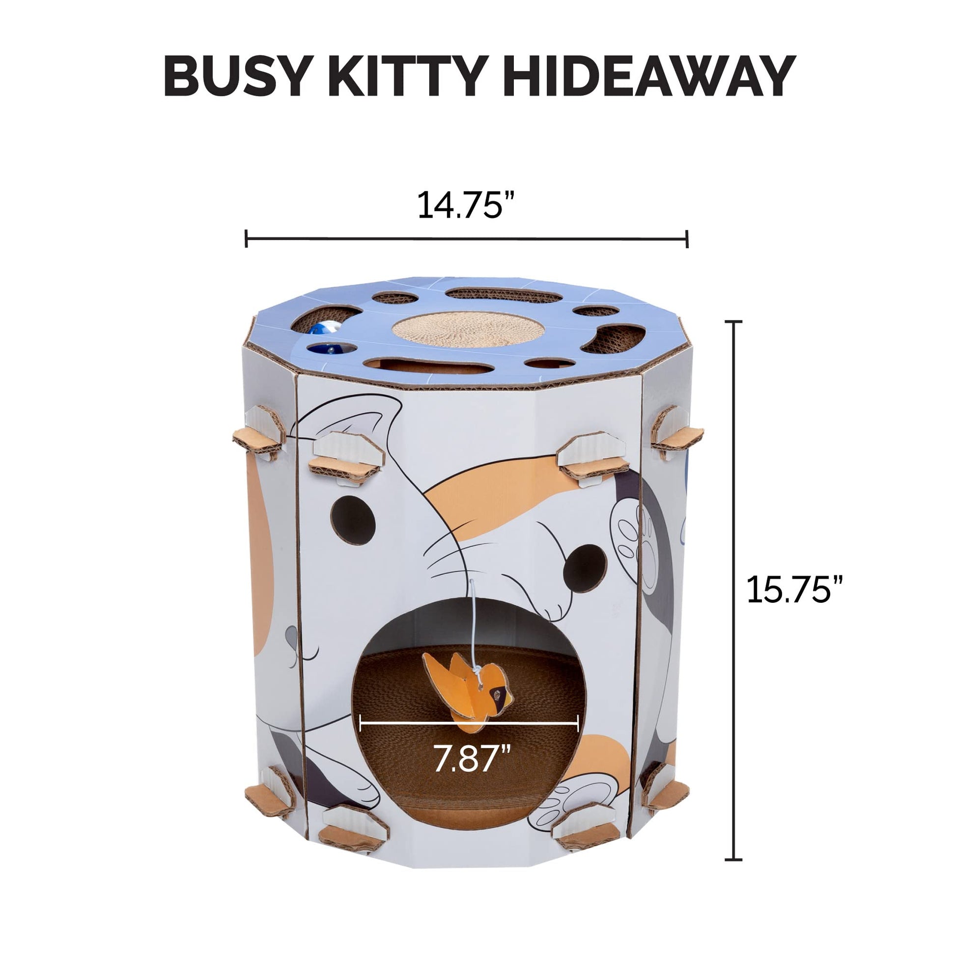 Furhaven Cardboard Hideout w/ Catnip for Indoor Cats, Ft. House