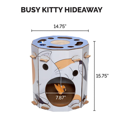 Furhaven Cardboard Hideout w/ Catnip for Indoor Cats, Ft. House