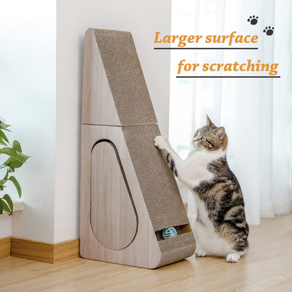 PAWZ Road Cat Scratcher, Triangle Cardboard Cat Scratcher 28.3” Tunnel