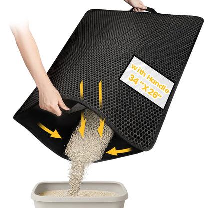 Cat Litter Mat, Upgrade Super Waterproof Back Layer Litter Box Mat