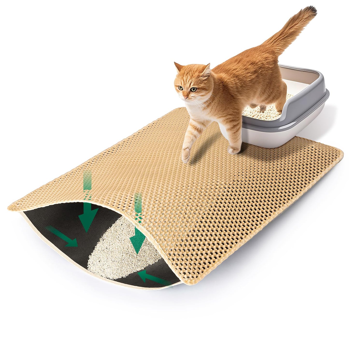 Cat Litter Mats Litter Trapping Mat,Cat Litter Box Mat for Floor Mat