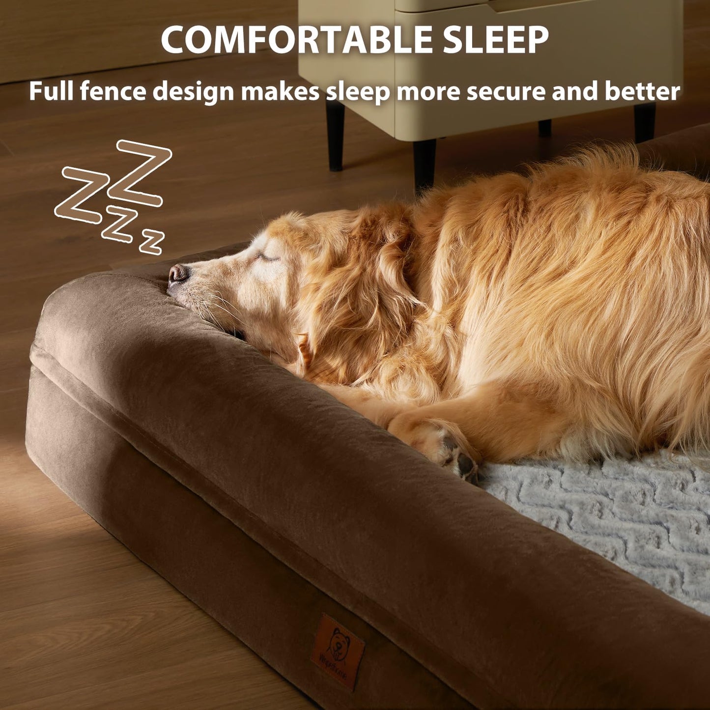 WNPETHOME XXXL Big Dog Bed, Washable Dog Couch with Removable Bed