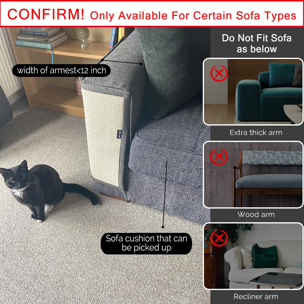 NATUYA Couch Cat Scratch Furniture Protectors from Cats-Sisal Mat