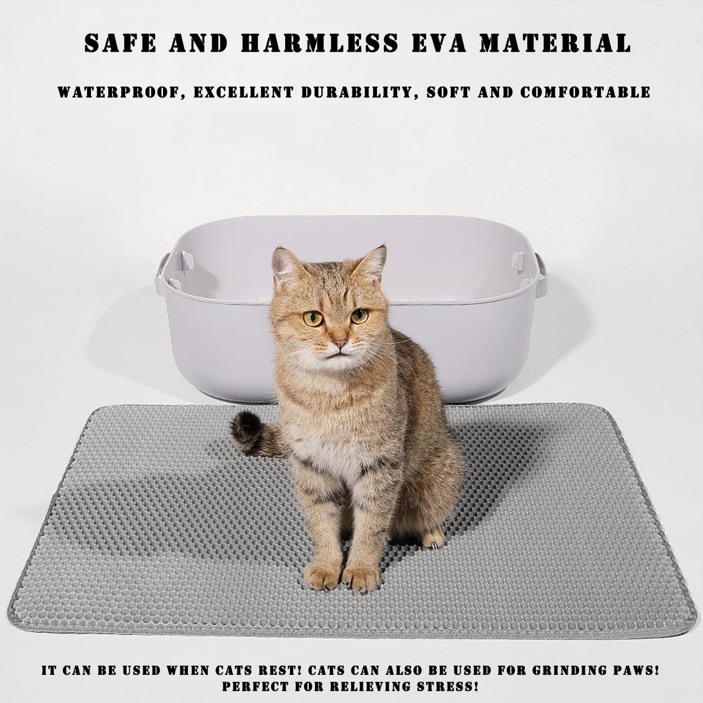 HCY&WLD Cat Litter Mat, 45x26/35x24/30x22/ Double Layer Cat Litter Box