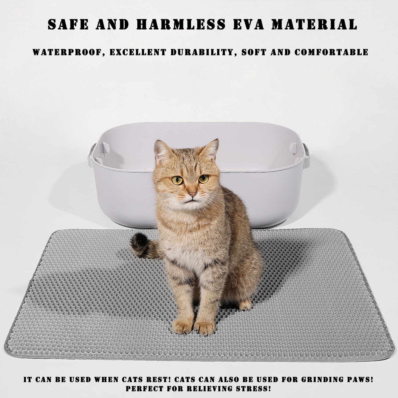 HCY&WLD Cat Litter Mat, 45x26/35x24/30x22/ Double Layer Cat Litter Box