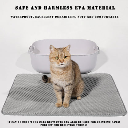 HCY&WLD Cat Litter Mat, 45x26/35x24/30x22/ Double Layer Cat Litter Box